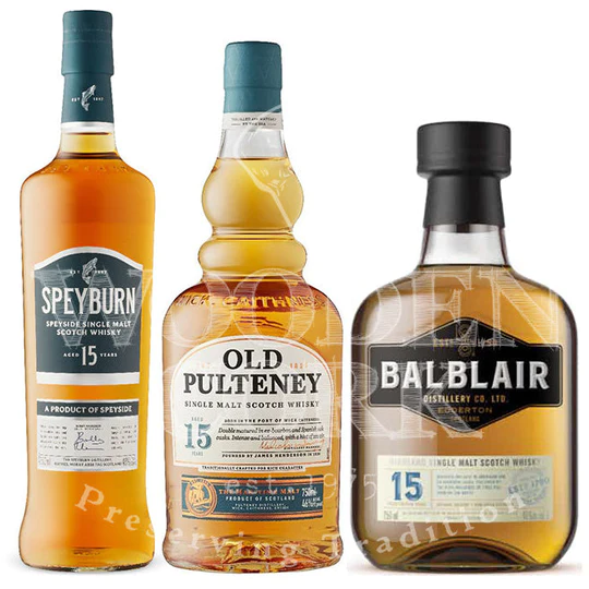 Buy Speyburn 15, Old Pulteney 15 Year and Balblair 15 Year Bundle online