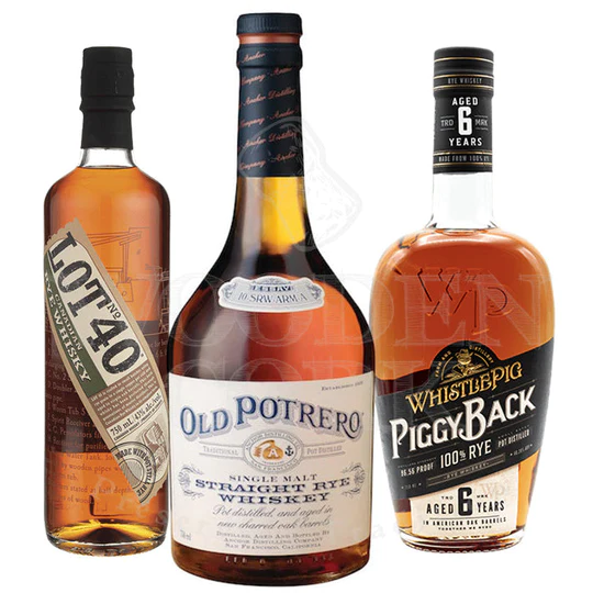 Buy Old Potrero Straight Rye, Lot 40 Rye and WhistlePig PiggyBack Bundle online
