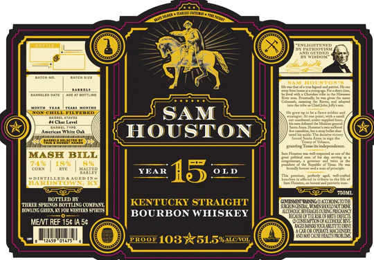 Buy Sam Houston 15 Year Old Kentucky Straight Bourbon Whiskey online