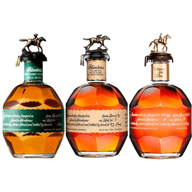 Buy Blanton's Original Single Barrel Bourbon & Green Label & Gold Foreign Edition Bundle online