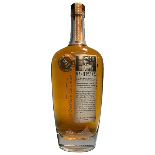 Masterson's Straight Rye Whiskey French Oak Barrel Finished 10 Yr
